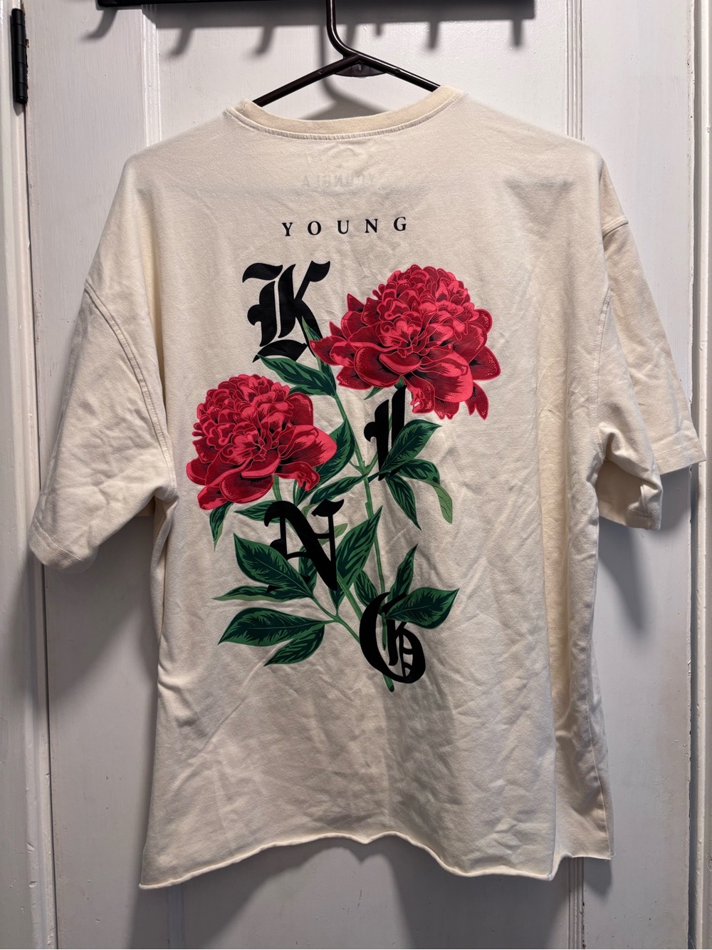 YoungLA Cream Short-Sleeve Logo Tee - Picture 3 of 3